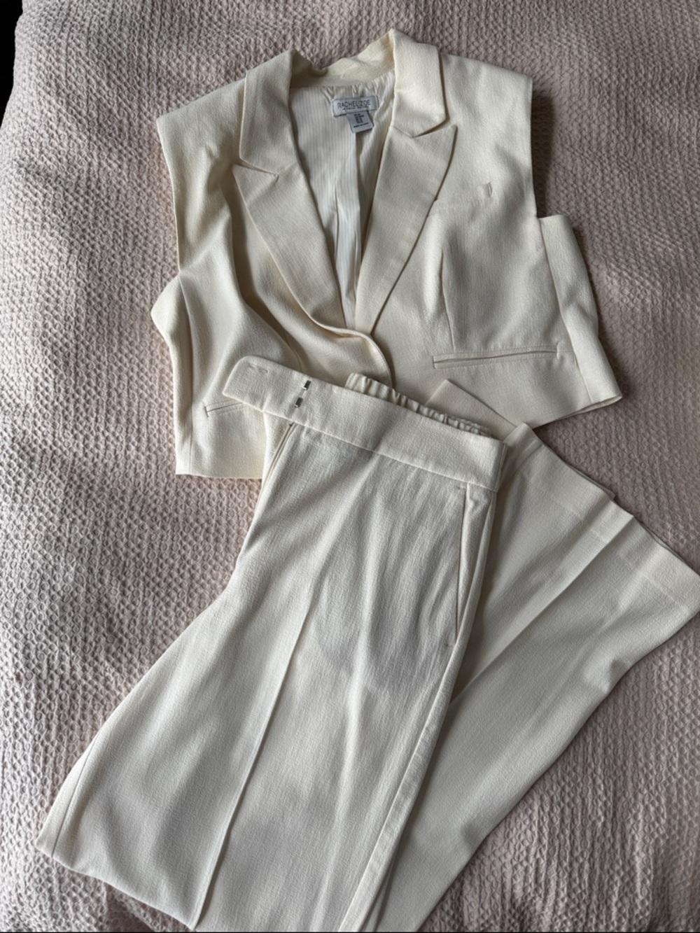 Rachel Zoe Ivory Tailored Two-Piece Pantsuit